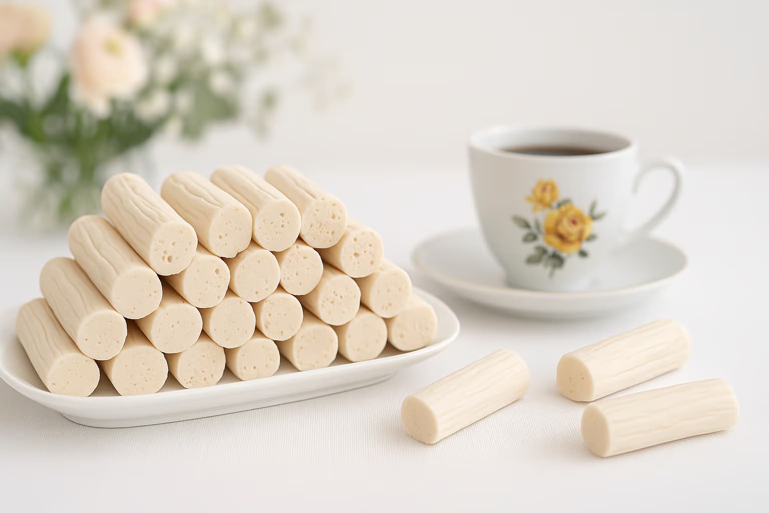 Travessa de balas de coco